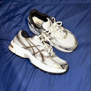 Asics Metallic Silver and Black Sneakers